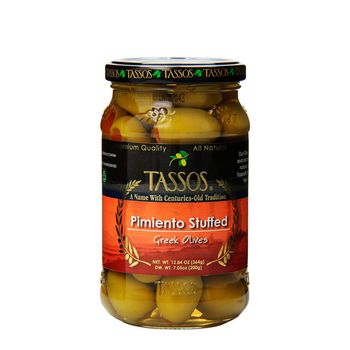 Aceitunas Griegas Rellenas de Pimiento Morron 364Gr